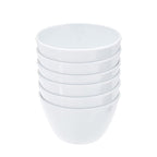 Amazon Basics Round Melamine Bowl, 8 oz, White, 6 Piece Set