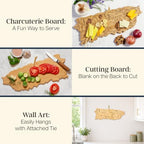 Destination Puerto Rico Cutting Board with Engraved Map Art - view 2