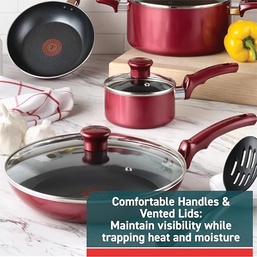 Essence, 20 Piece Non-Stick pots and pans Cookware Set, Red - view 4