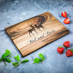 Personalized Walnut Wood Cutting Board – Custom Deer Couple Engraving with Names – 12x16 Inches – Gift for Wedding, Anniversary, Christmas, Housewarming, Mother’s Day – Great for Parents and Friends