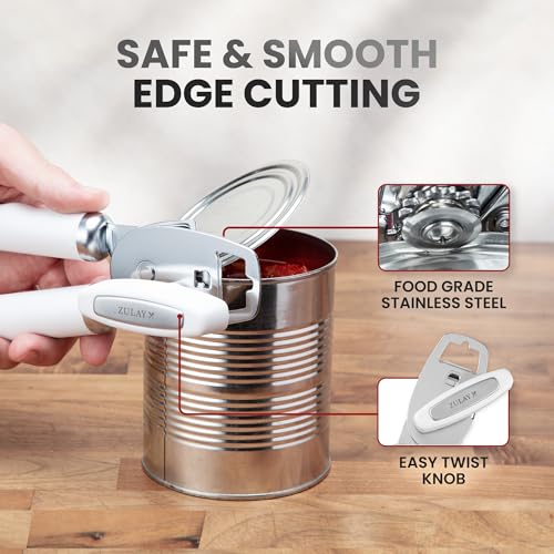 Manual Can Opener Heavy Duty Patented Stainless Steel, White - view 4