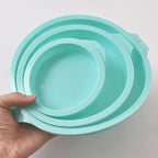 Newk Silicone Round Cake Mold, 3 Packs Silicone Cake Pans Mold for Layer Cakes, Rainbow Cakes, Resin Coasters – 4”+6“+8”