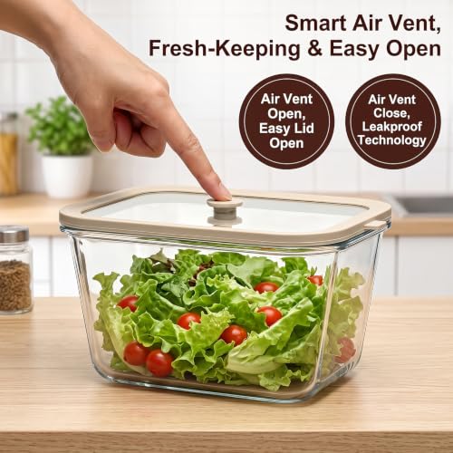 2 Pack 82oz Large Glass Food Storage Containers with Lids - view 3