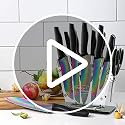 Knife Block Set,14-Piece Rainbow Color Stainless Steel Knife Sets for Kitchen with block, KYA35 Chef Cooking Knives Set with Acrylic Stand - view 7