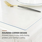 Warmstar Clear Table Cover Protector 28 x 72 Inch,1.5mm Thick Plastic Table Cover Rectangle,PVC Clear Table Protector,Desk Protector Mat for Kitchen, Dresser, Writing Desk，Dining Room Table