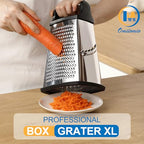 Professional Cheese Grater - Stainless Steel, XL Size, 4 Sides - Perfect Box Grater for Parmesan Cheese, Vegetables, Ginger - Dishwasher Safe - Black - view 2