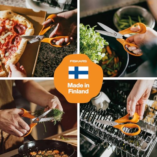 Classic Kitchen Scissors, Serrated Blades, Right-Handed use, Total Length: 18.7 cm, Improved Torx Screw and More Ergonomic Handle, Quality Steel/Plastic, Orange, 1075051 - view 3