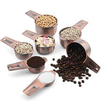 Copper Measuring Cups and Spoons Set 17, Stainless Steel 7 Measuring Cup and 9 Spoons for Dry & Liquid, Metric & US Metal Measuring Cups and Spoons Set &Leveler for Baking & Kitchen - view 6