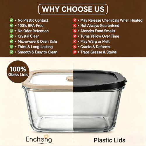 2 Pack 82oz Large Glass Food Storage Containers with Lids - view 5