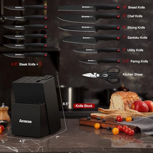 Knife Set for Kitchen with Block and Sharpener 15pcs German - view 2