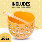 Sanrio Gudetama Yellow Egg, Ramen Bowl with Chopsticks, 20oz - view 2