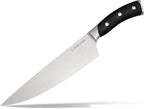 DURA LIVING 8-Inch Chef Knife – Ultra-Sharp German High Carbon Stainless Steel, Full Tang, Ergonomic Handle, Multipurpose Kitchen Knife for Chopping, Slicing, and Dicing, Black