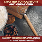 Premium Danish Dough Whisk - Dutch Whisk with Stainless Steel Ring - Danish Whisk for Bread, Pastry or Pizza Dough, 13-inch 1-PACK - view 5