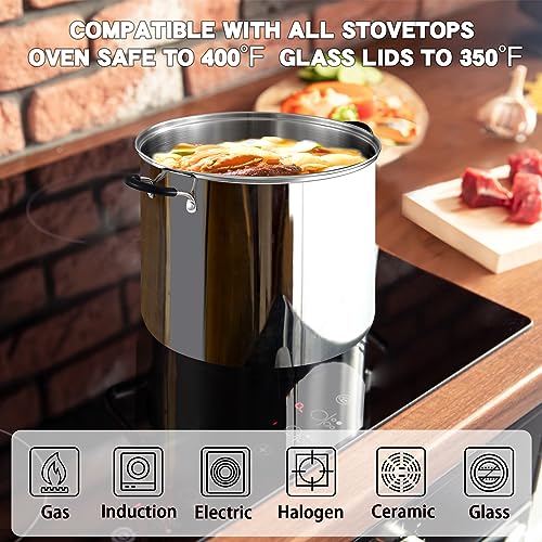 5 Quart Stainless Steel Small Stock Pot with Lid - view 4