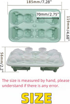Cute 3D Cat Silicone Ice Cube Tray Mold Cartoon Animal Ice Box BPA-Free (Green)
