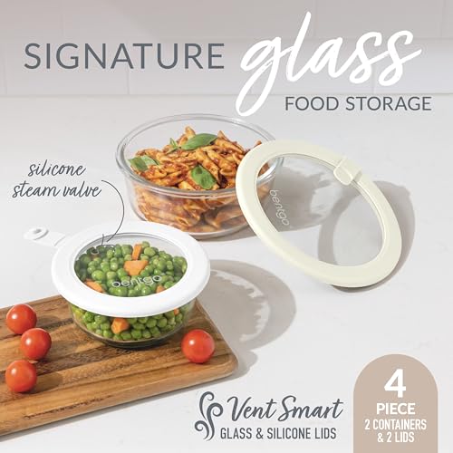 Signature Glass Food Storage Containers with Lids, 4 Piece Set - view 2