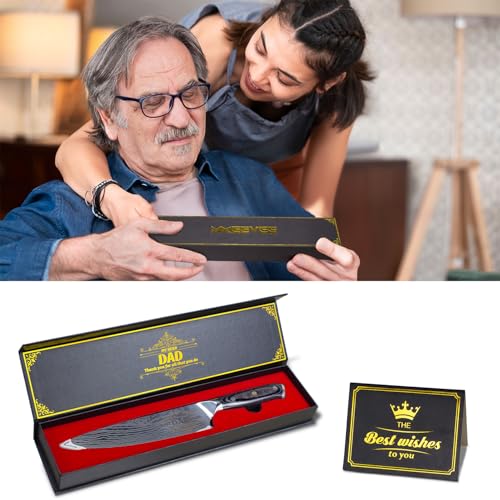Fathers Day Dad Gift from Daughter Son Kids Dad Birthday Gift 8 inch Kitchen Knife Gift Set for Dad Professional Chef's Knife christmas presents for dad (Best Dad) - view 6