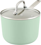 KitchenAid Hard Anodized Ceramic Nonstick Cookware Pots and Pans Set, 9 Piece - Pistachio