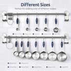 Measuring Cups Spoons Set, 18/8 Stainless Steel, 12Pc/Midnight Blue - view 2