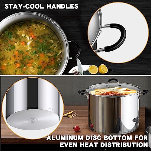 5 Quart Stainless Steel Small Stock Pot with Lid - view 5