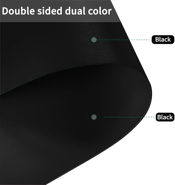 Top Dresser Protector - 20x84 Inch Waterproof Easy to Clean Can Conceal Flaws Protector The Table Top from Scratches Used for Coffee Table Dresser(Black+Black 20x84)