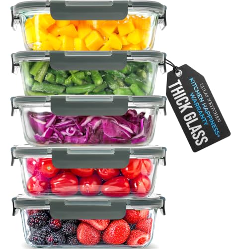 Glass Storage Containers with Lids, Premium BPA Free 36oz