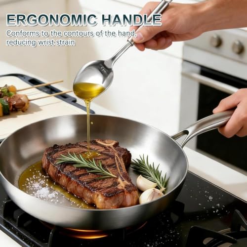 Stainless Steel Cookware Set - 20 PCS Pots and Pans Set with 3-Ply Stainless Steel Frying Pan, Professional Kitchen Cooking Set, Induction Compatible, Oven & Dishwasher Safe - view 3