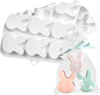 TUKE 15-Cavity Rabbit Candy Silicone Molds Chocolate Truffles Mold,Whiskey Ice Cube Tray,Grid Fondant Mould,Hard Candy Mold Pralines Gummy Jelly Mold (Rabbit H)