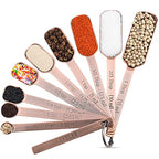 Copper Measuring Cups and Spoons Set 17, Stainless Steel 7 Measuring Cup and 9 Spoons for Dry & Liquid, Metric & US Metal Measuring Cups and Spoons Set &Leveler for Baking & Kitchen - view 7