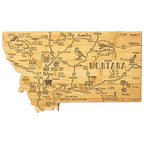 Destination Montana State Shaped Cutting Board