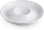 LAUCHUH Porcelain Chip and Dip Serving Set Divided Serving Trays Appetizers and Cheeses Serving Platter Compartment Dish for Thanksgiving, Christmas, Snack, Fruit, Veggies, Candy, 12-inch Set of 1