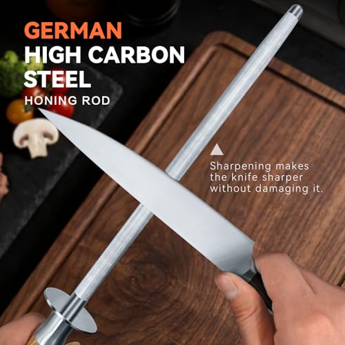Knife Sharpener Rod German High Carbon Steel Honing Rod, 10'' - view 2