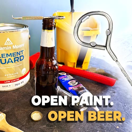 U.S. Speaker Stainless Steel Paint Can Opener – Wide Tip Paint Key with Bottle Opener – Heavy Duty Painter Tool for Opening Paint Lids (5) - view 4