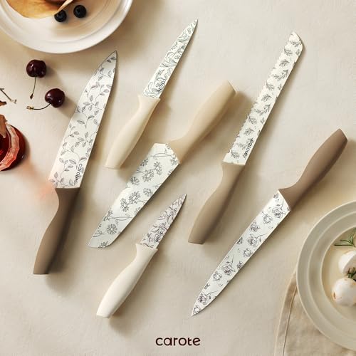 Kitchen Knife Set, 6 Floral Knives with 6 Blade Guards, 12-Piece - view 7