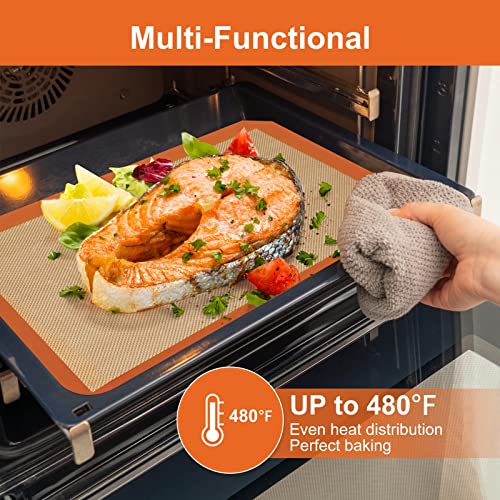 Silicone Baking Mat Sheets Set, Easy Clean &Non-Stick Food Grade Reusable Baking Mat, 2 Half Sheet Baking Mats Silicone for Oven, Macarons, Cookies and Pastry - view 6