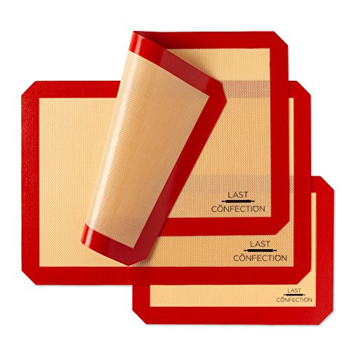 Silicone Baking Mat - Set of 3 Non-Stick Professional Food Safe Tray Pan Liners - 2 Half Sheet (11-5/8" x 16-1/2") 1 Quarter Sheet (8-1/2" x 11-1/2") - view 2