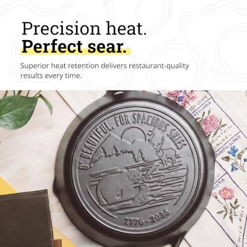 Pre-Seasoned Cast Iron Skillet, 12 Inches, Spacious Skies - view 4