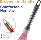 Pink whisk, Dishwasher Safe Wisk, Professional Whisks For Cooking Non-Scratch, Stainless Steel & Silicone Wisk, Plastic Rubber Whisk Tool For Nonstick Cookware Pans, Heat Resistant Whisk 12-Inch