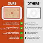 Silicone Baking Mat with 10 Recipes, Extra Thick Silicone Mats for Baking, Non Stick Pastry Mat for Rolling Dough, Silicone Macaron Baking Mat for Cookie,Bread,Pizza,Fondant Mat, Oven&Dishwasher Safe - view 4