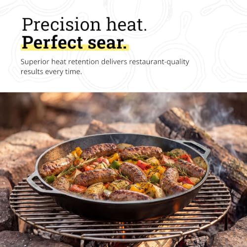 Pre-Seasoned Cast Iron Skillet with Dual Loop Handles, 17 Inches - view 3