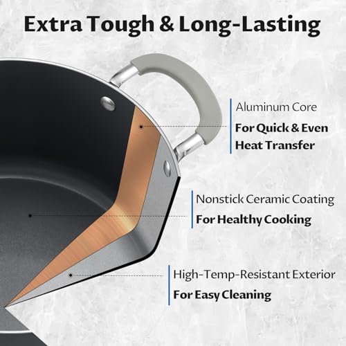 10QT Non Stick Stock Pot with Lid, Ceramic Large Cooking Pot for Soup - view 6