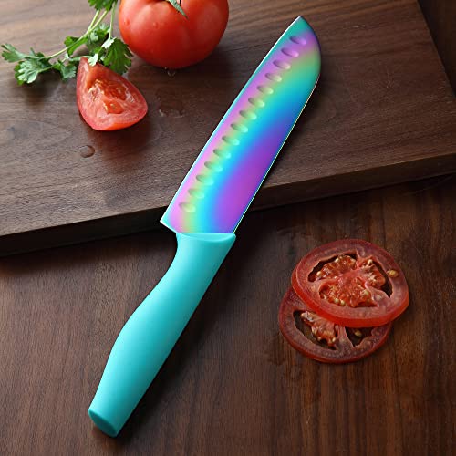 Knife Block Set 14PC Rainbow Kitchen Knives Set - view 6