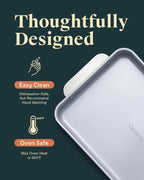 Caraway Non-Stick Ceramic 9”x13” Rectangle Pan - Naturally Slick Ceramic Coating - Non-Toxic, PTFE & PFOA Free - Perfect for Brownies, Lasagnas, and More - Gray