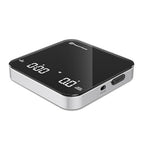 Rechargeable Mini Coffee Scale with Timer, Maestri House Espresso Scale, 2kg/0.1g Accurate Scale for Espresso and Pour-Over Coffee, Portable Digital Kitchen Scale with Automatic Timing（Black&Silver）