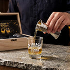 21st Birthday Gifts for Him,2005 Shot Glasses with Wooden Box - view 6