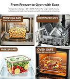 2 Pack 82oz Large Glass Food Storage Containers with Lids - view 6