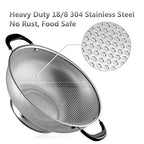 18/8 Stainless Steel Colander, Easy Grip Micro-Perforated 5-Quart Colander, Strainer with Riveted and Heat Resistant Handles, BPA Free. Great for Pasta, Noodles, Vegetables and Fruits - view 2