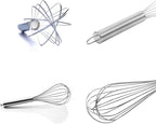 Wire Whisks for Household Purposes Pack of 3 Stainless Steel Handheld Egg Whisk 10-Inch