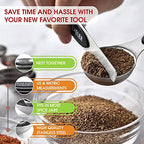 Stainless Steel Magnetic Measuring Spoons Set of 8, Black - view 6