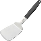 Stainless Steel Spatula, Large Metal Spatula for Kitchen and Grilling, Heavy Duty Turner for Cast Iron Skillet with Silicone Handle, Cooking and Flipping Steak, Pancake, Burger, 4.6 x 3.7 In